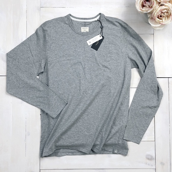 Rag & Bone Classic Long Sleeve Tee Heather Grey - Picture 6 of 16